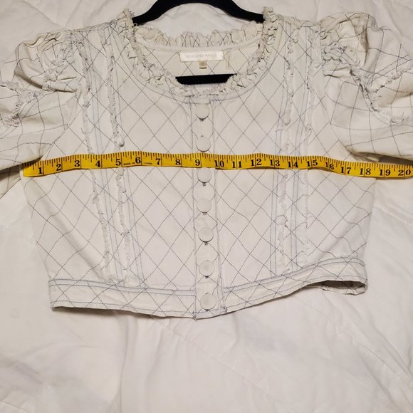 LoveShackFancy Elmont Denim Jacket Small/Medium - Picture 13 of 14